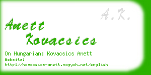 anett kovacsics business card